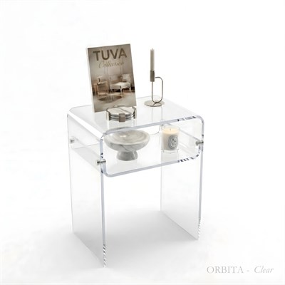 ORBITA | Bükümlü Tek Raflı Yan Sehpa & Komodin | Tuva Yeni Nesil & Premium Mobilya