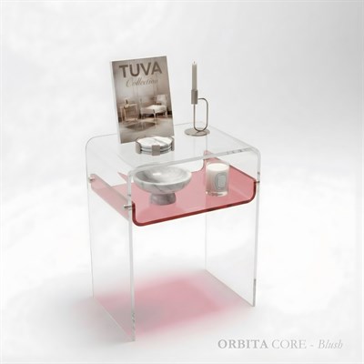 ORBITA CORE | Bükümlü Tek Raflı Yan Sehpa & Komodin | Tuva Yeni Nesil & Premium Mobilya