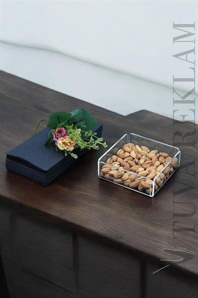 Şeffaf Pleksi Çerezlik & Kuruyemiş Tabağı | Modern Sunum Tabağı | Şık Minimalist Sofra Ürünü
