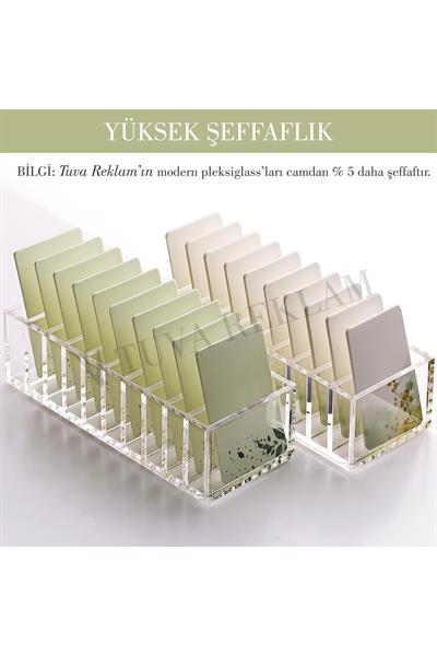 10 Bölmeli Şeffaf Kartvizitlik | Takı & Makyaj Organizeri | Elit Organizer