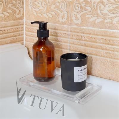 Şeffaf Pleksi Modern Premium Tasarım Sabunluk Şampuanlık Banyo Düzenleyici Organizer | Lavabo ve Duş Alanı | TUVA Elit Dekorasyon