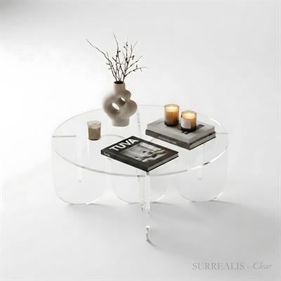 SURREALIS | İç İçe Geçmeli Sürreal Alt Tabanlı Yuvarlak Üst Levha Post-Modern Sehpa