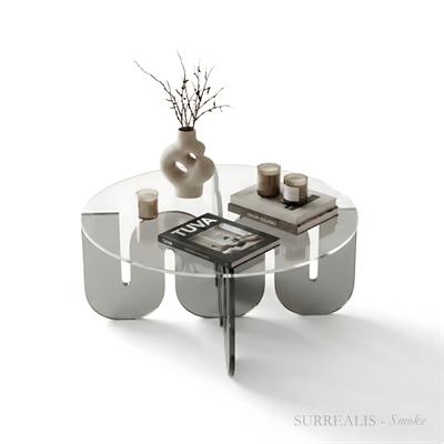 SURREALIS | İç İçe Geçmeli Sürreal Alt Tabanlı Yuvarlak Üst Levha Post-Modern Sehpa