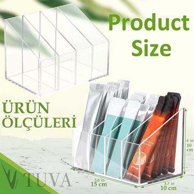 Tuva Modern Şeffaf Pleksi 4 Bölmeli Kademe Tasarımlı Mutfak Organizer | Dolap İçi Düzenleyici – Kafe & Restoran Kullanımı