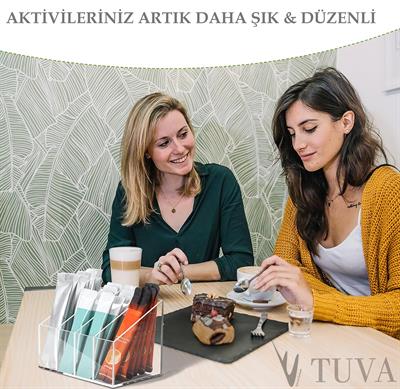 Tuva Modern Şeffaf Pleksi 4 Bölmeli Kademe Tasarımlı Mutfak Organizer | Dolap İçi Düzenleyici – Kafe & Restoran Kullanımı