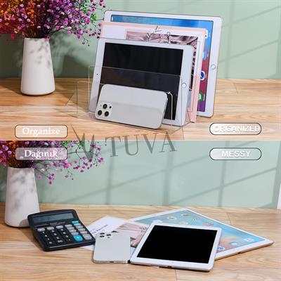 Tuva Modern Şeffaf Pleksi 4 Kademe Bölmeli Premium Makyaj & Takı Organizer | Masa Üstü ve Dolap İçi Düzenleyici