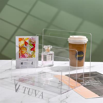 Tuva Modern Şeffaf Pleksi 4 Kademe Bölmeli Premium Makyaj & Takı Organizer | Masa Üstü ve Dolap İçi Düzenleyici