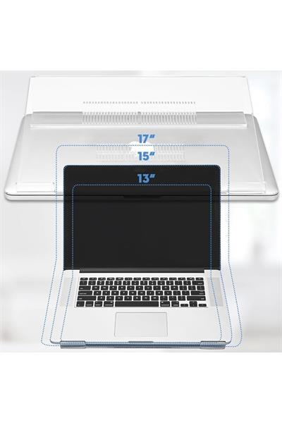 Modern Bükümlü Pleksi Notebook Stand – Ergonomik & Şeffaf Tasarım | TUVA Premium Dekorasyon