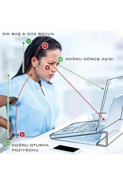 Modern Bükümlü Pleksi Notebook Stand – Ergonomik & Şeffaf Tasarım | TUVA Premium Dekorasyon