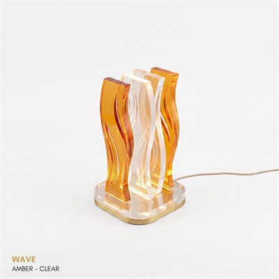 WAVE | Akrilik LED Masa Lambası | Uzaktan Kumandalı +100 Renk RGB Ambiyans Işığı | Dekoratif Modern Salon Yatak Odası Gece Lambası | Collection