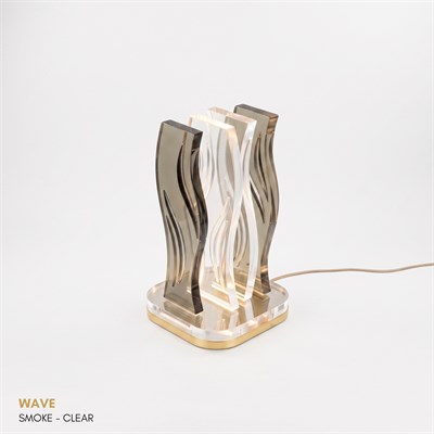 WAVE | Akrilik LED Masa Lambası | Uzaktan Kumandalı +100 Renk RGB Ambiyans Işığı | Dekoratif Modern Salon Yatak Odası Gece Lambası | Collection