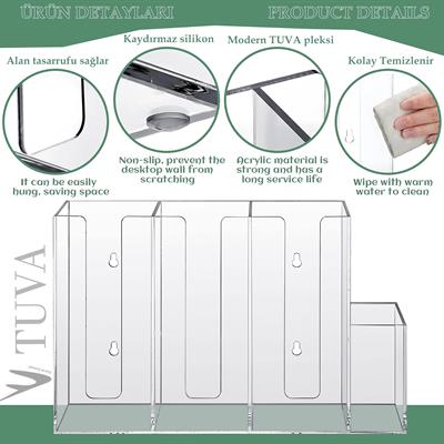 Yeni Nesil Modern Karton Bardak Pipet Peçete Organizer Düzenleyici | Kafe Restoran Mutfak | TUVA Premium Tasarım