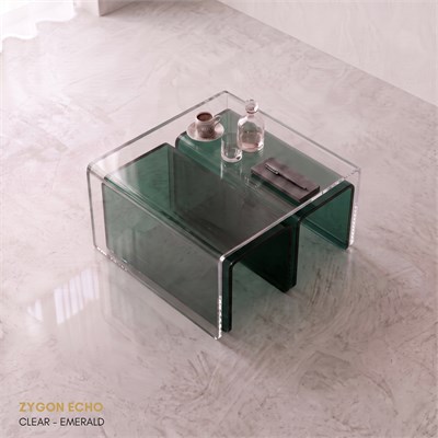ZYGON ECHO | Premium Akrilik 3lü Zigon Set ve Orta Sehpa | TUVA Collection
