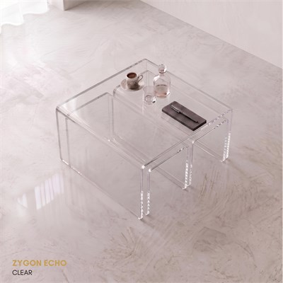 ZYGON ECHO | Premium Akrilik 3lü Zigon Set ve Orta Sehpa | TUVA Collection
