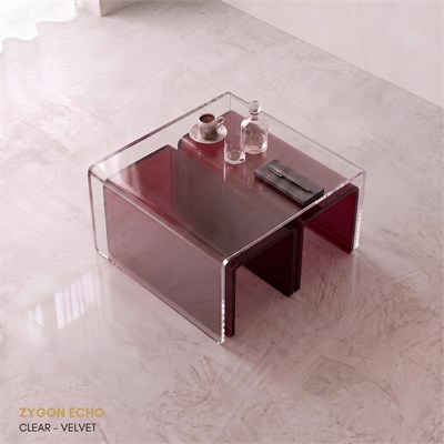 ZYGON ECHO | Premium Akrilik 3lü Zigon Set ve Orta Sehpa | TUVA Collection