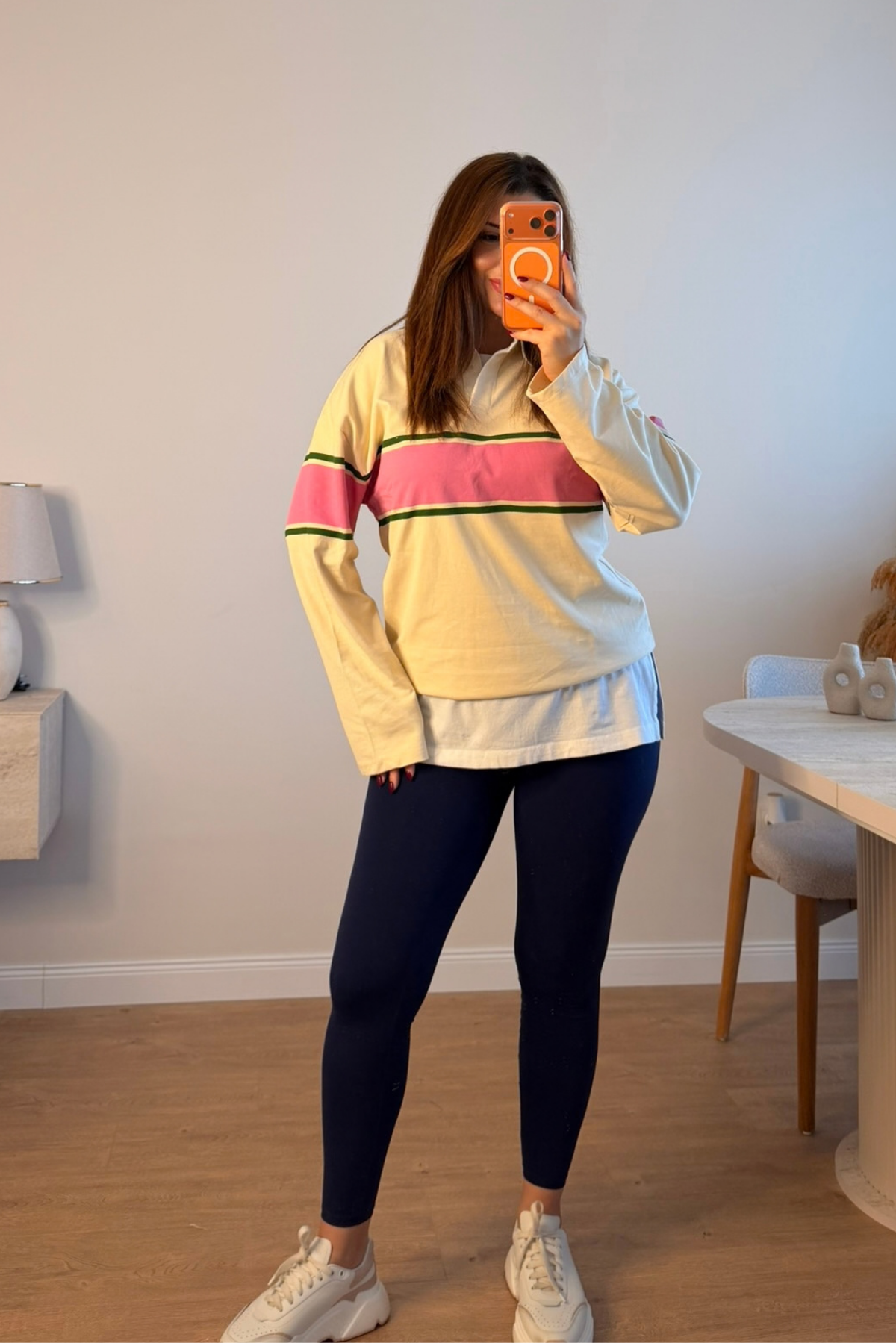 ZR Model Polo Yaka Çizgili Sweat