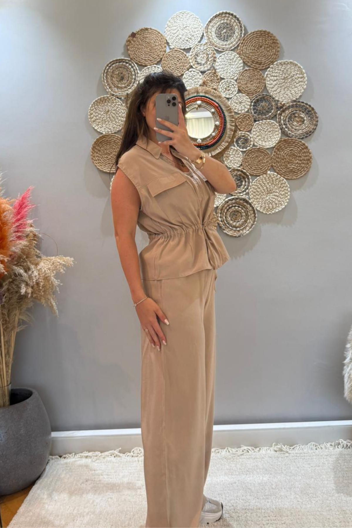 Fermuarlı Bluz Pantolon Takım