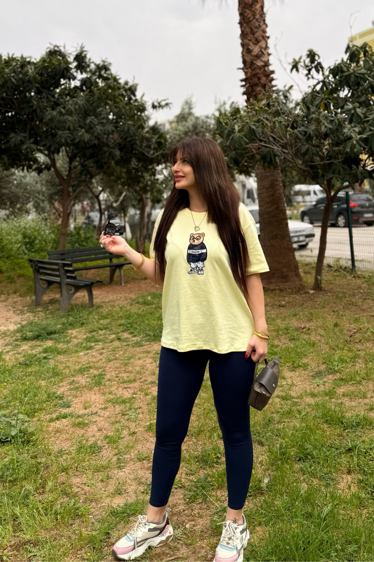 Sarı Ayıcık Baskılı T-shirt