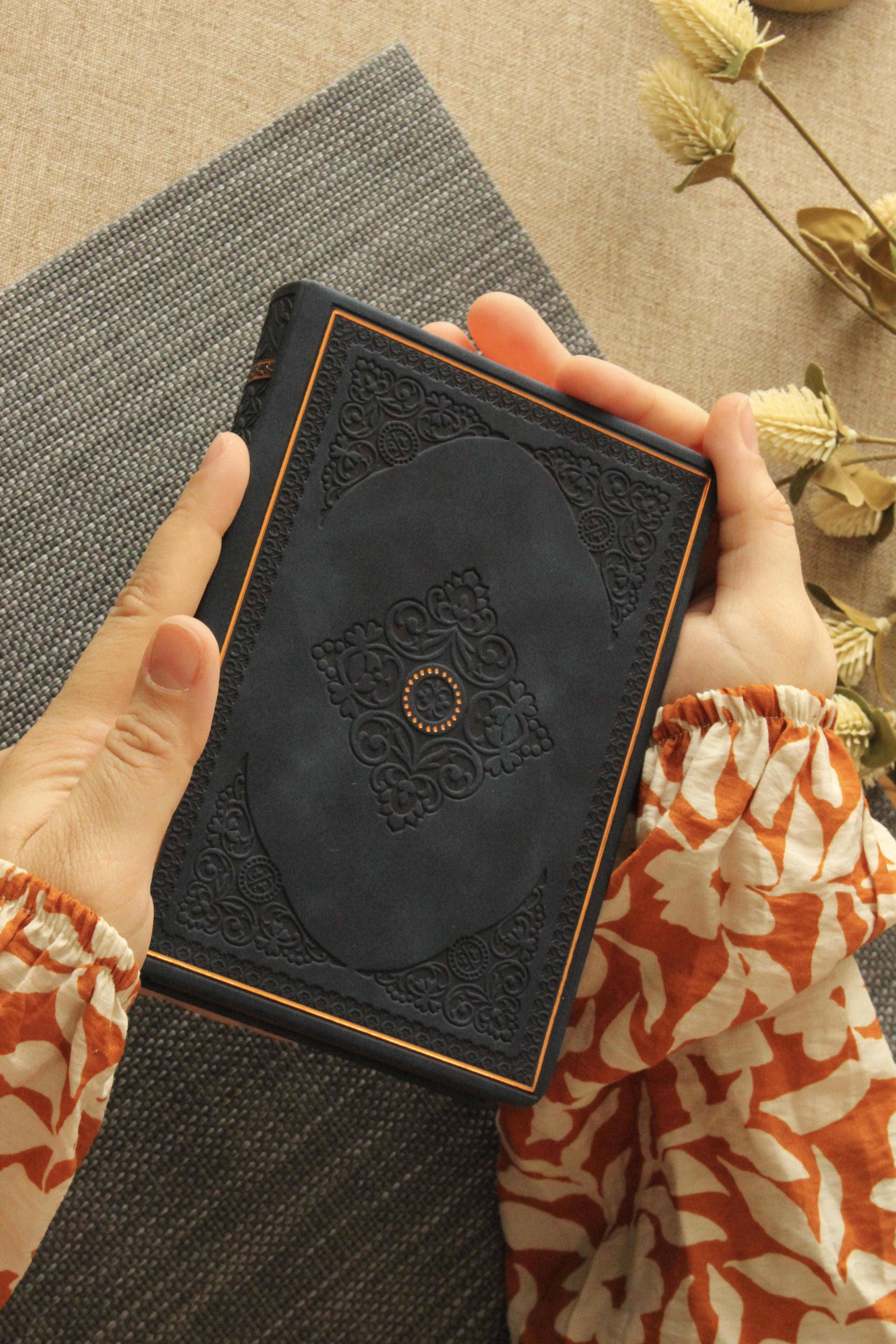 Nova Crafts a6 Lacivert Kabartmalı Kitap Gibi Çizgili Defte - Nova