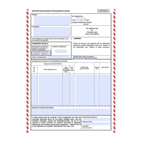 Dgd Form.pdf Tehlikeli Madde Gönderici Formu, Dangereous Goods Declaration, DGD