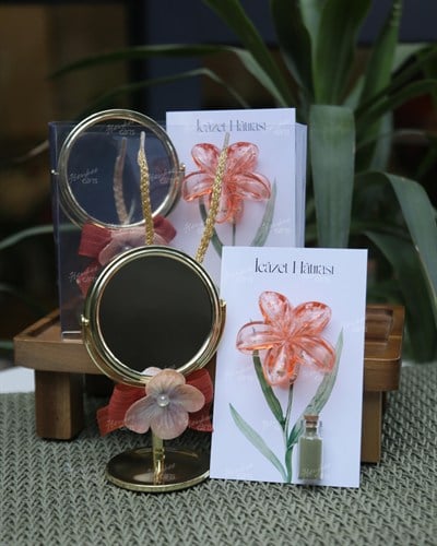 Gold Ayaklı Ayna Lotus Kına Seti
