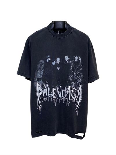 Balenciaga Band Graphic Distressed T-Shirt – Oversized & Unisex