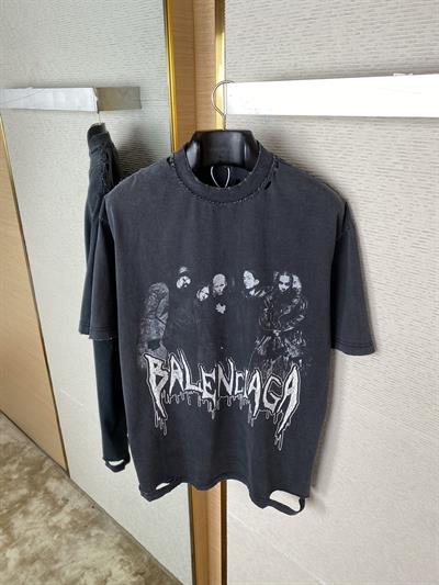 Balenciaga Band Graphic Distressed T-Shirt – Oversized & Unisex