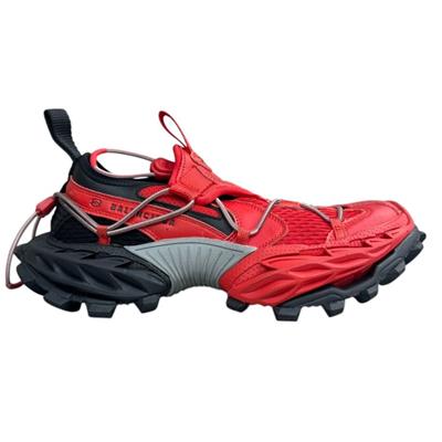 Balenciaga CARGO Round-Toe Lace-Up Sneakers – Red Edition