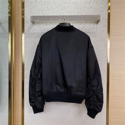 Balenciaga Logo Embroidered Nylon Bomber Jacket – Unisex, Oversized Fit