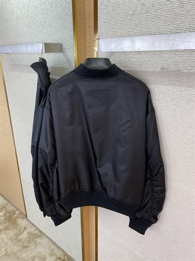 Balenciaga Logo Embroidered Nylon Bomber Jacket – Unisex, Oversized Fit