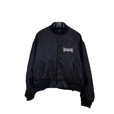 Balenciaga Logo Embroidered Nylon Bomber Jacket – Unisex, Oversized Fit