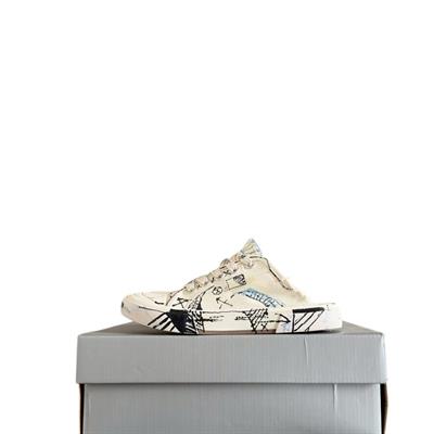 Balenciaga Paris Sneakers – Cream Distressed Graffiti Canvas Edition