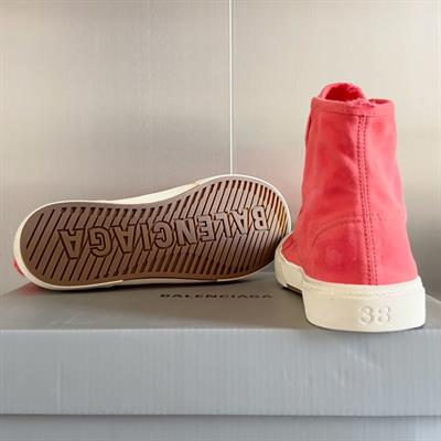 Balenciaga Paris Sneakers – Red Distressed Canvas Graffiti Edition