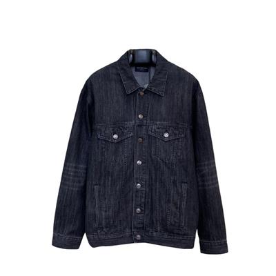 Balenciaga Rhinestone Denim Jacket – Vintage Washed Crown Design | Unisex