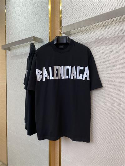 Balenciaga Tape Print Distressed Oversized T-Shirt – Unisex Streetwear