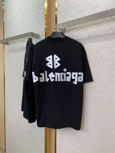 Balenciaga Tape Print Distressed Oversized T-Shirt – Unisex Streetwear