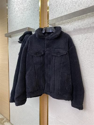 Balenciaga Teddy Shearling Wool Jacket – Embroidered Logo | Unisex
