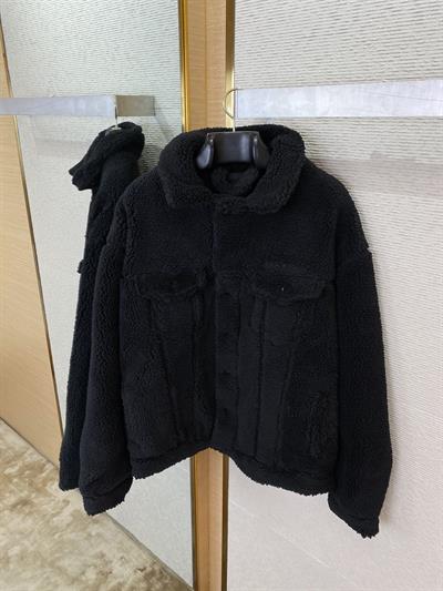Balenciaga Teddy Shearling Wool Jacket – Embroidered Logo | Unisex