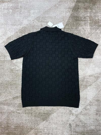 Casablanca Black 3D Block Short-Sleeve Sweater