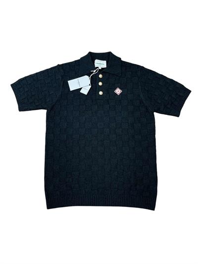 Casablanca Black 3D Block Short-Sleeve Sweater