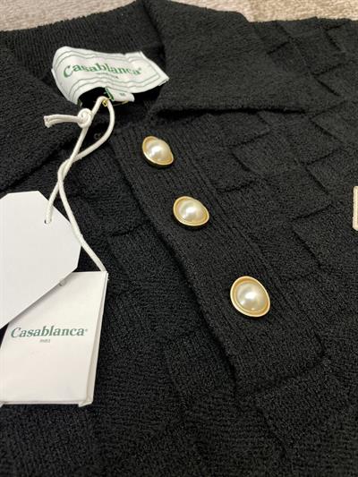 Casablanca Black 3D Block Short-Sleeve Sweater