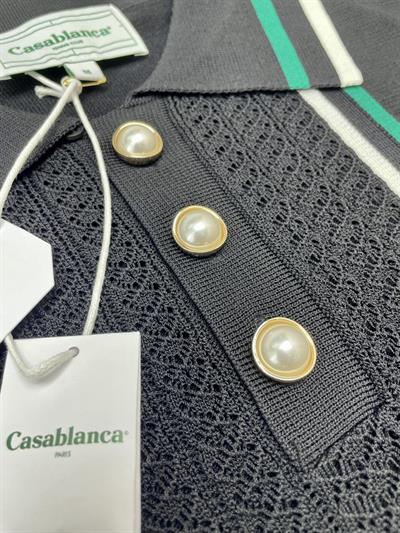 Casablanca Black Polo Short-Sleeve Sweater