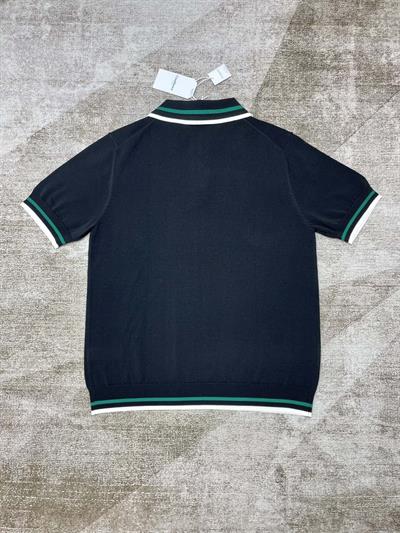 Casablanca Black Polo Short-Sleeve Sweater