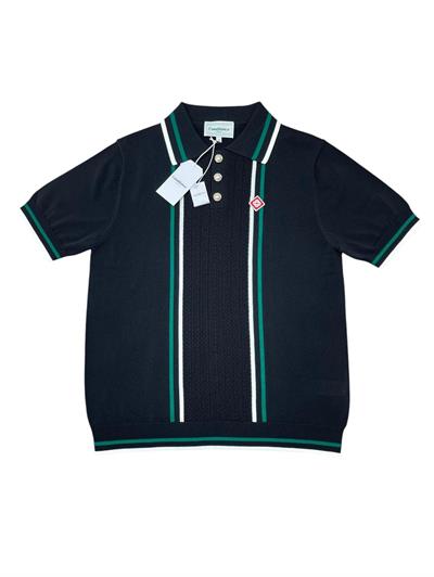Casablanca Black Polo Short-Sleeve Sweater
