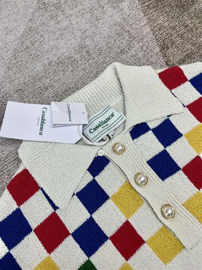 Casablanca Brushed Cotton Short-Sleeve Sweater