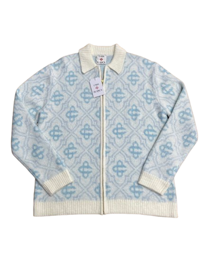 CASABLANCA D0105 Mohair Blend Zip-Up Oversized Jacket