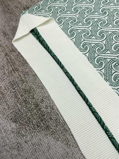 Casablanca Green Jacquard Knit Short-Sleeve Sweater
