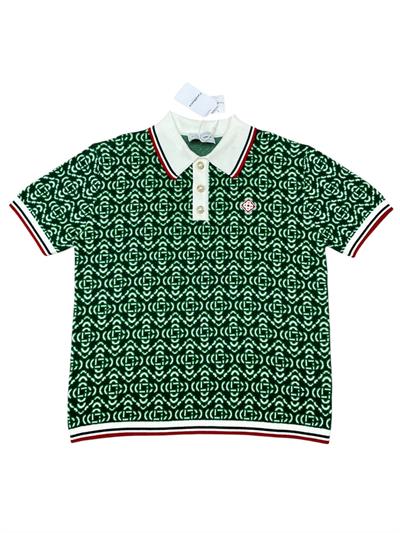 Casablanca Green Jacquard Short-Sleeve Sweater