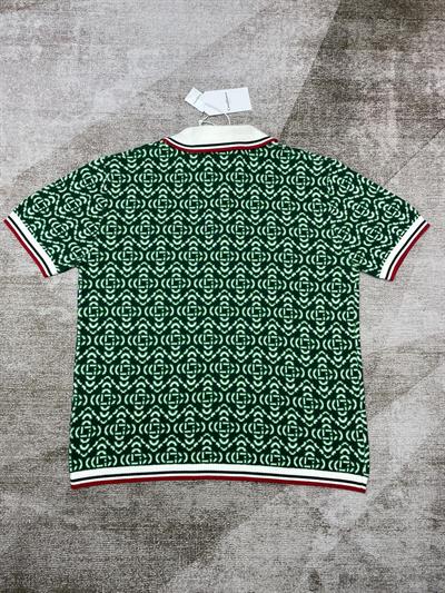 Casablanca Green Jacquard Short-Sleeve Sweater