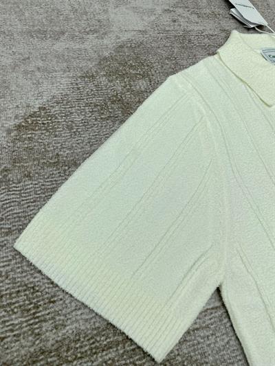 Casablanca Open-Collar Short-Sleeve Sweater